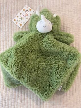 Oobles Security Blanket Dinosaur Dino Snuggle Blankie Infant Lovey Green NWT